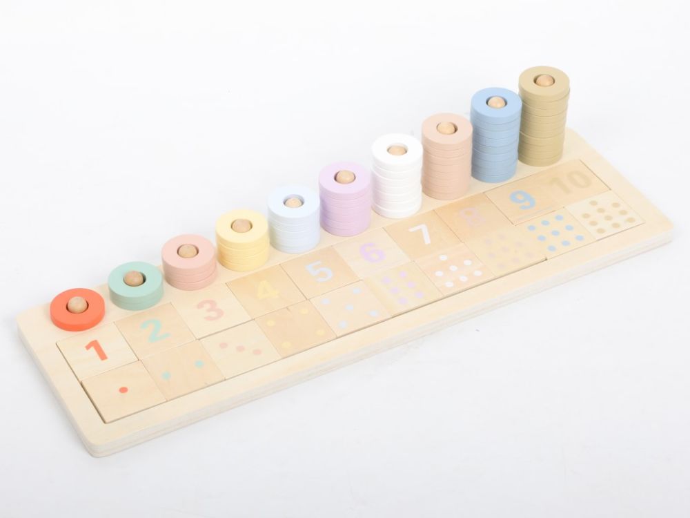Houten Montessori Telraam – Educatief Speelgoed met Kleurenpalet – Vanaf 2 Jaar