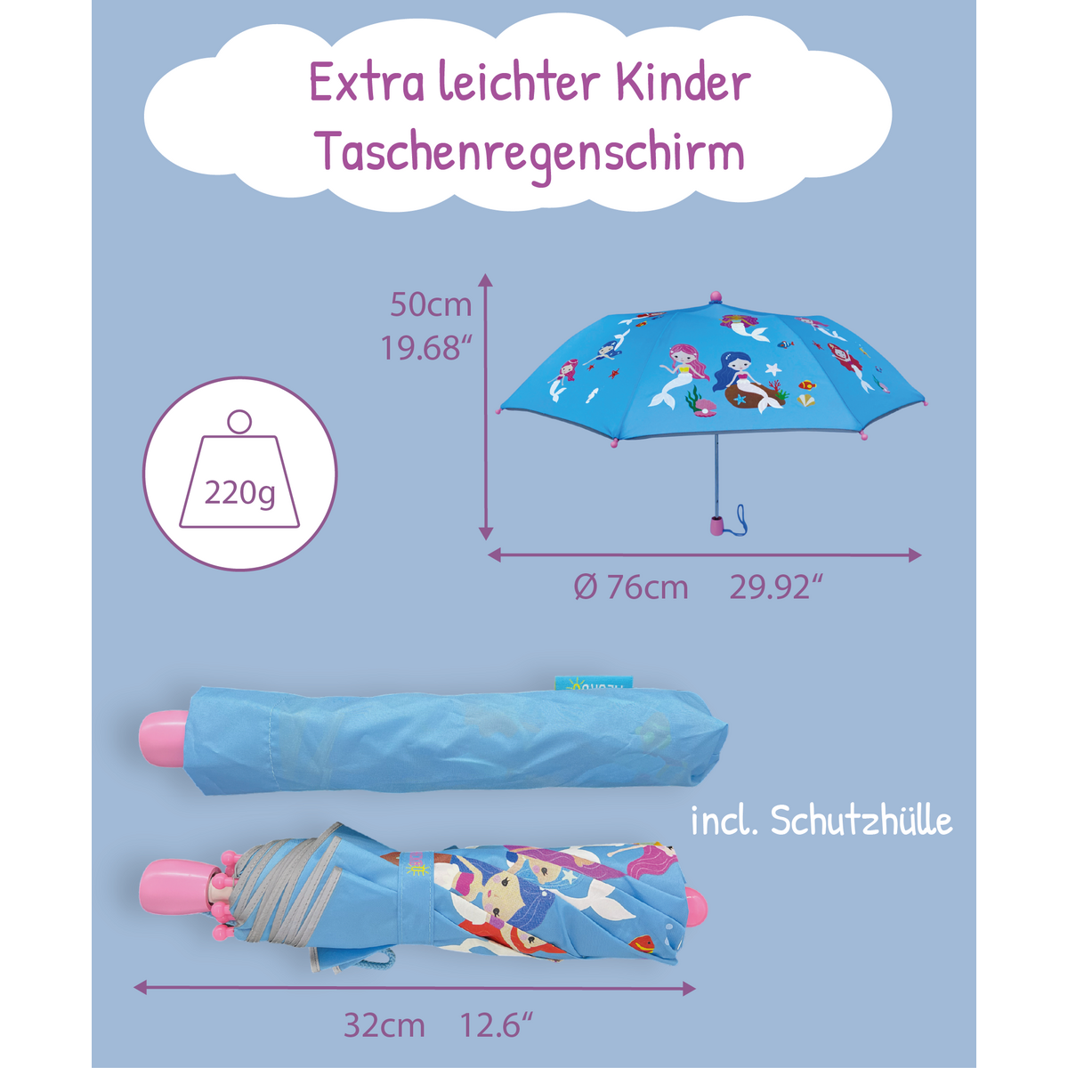 đ§ââïž HECKBO Zeemeermin Paraplu voor Kinderen â Magische Kleurverandering