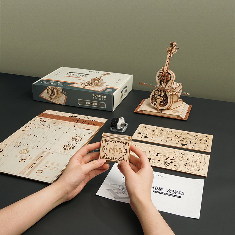 Houten 3D Puzzel Magic Cello