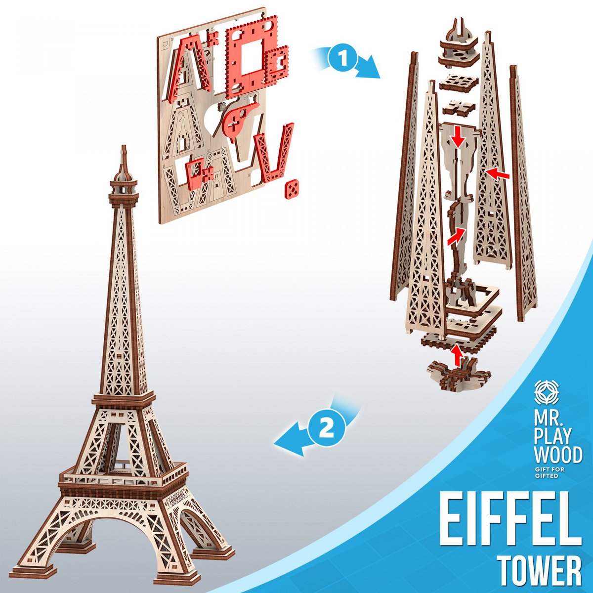 3D Houten Puzzel Eiffeltoren
