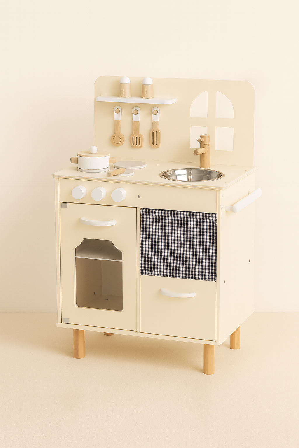 🍳 Houten Kinderkeuken met Accessoires – Educatief Speelgoed