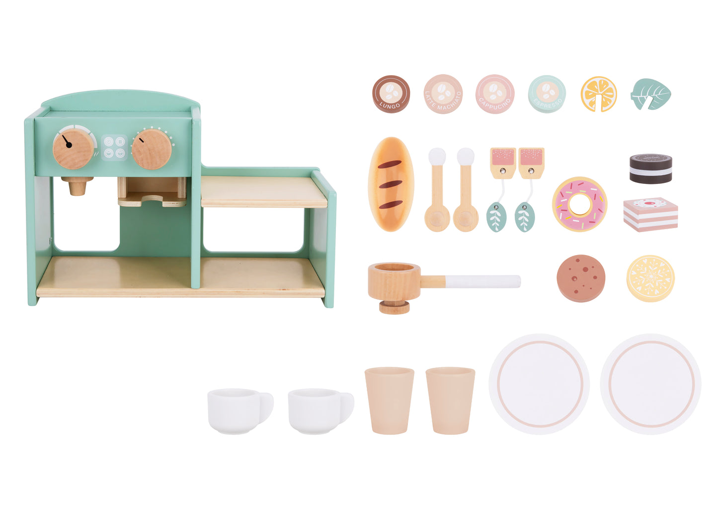 ☕ 2-in-1 Houten Speelgoed Koffiemachine & Winkeltje