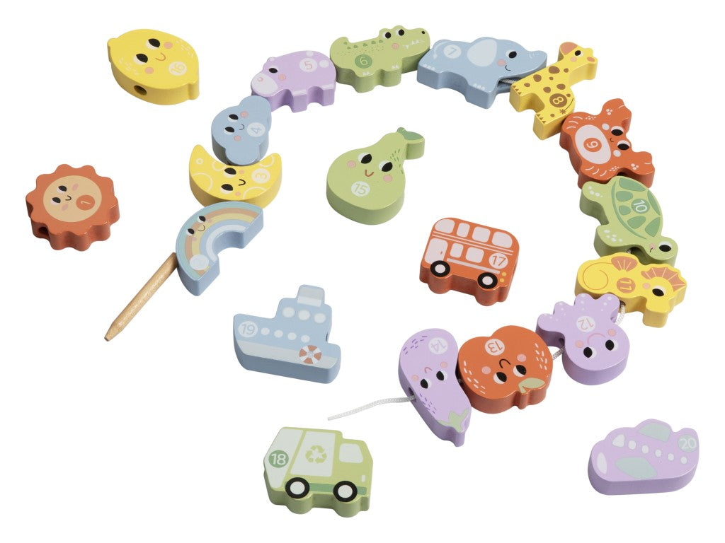 🧺 Houten Zoekspel met Rijgparels | Educatief Spel voor Kinderen - VOF Snug & Smart