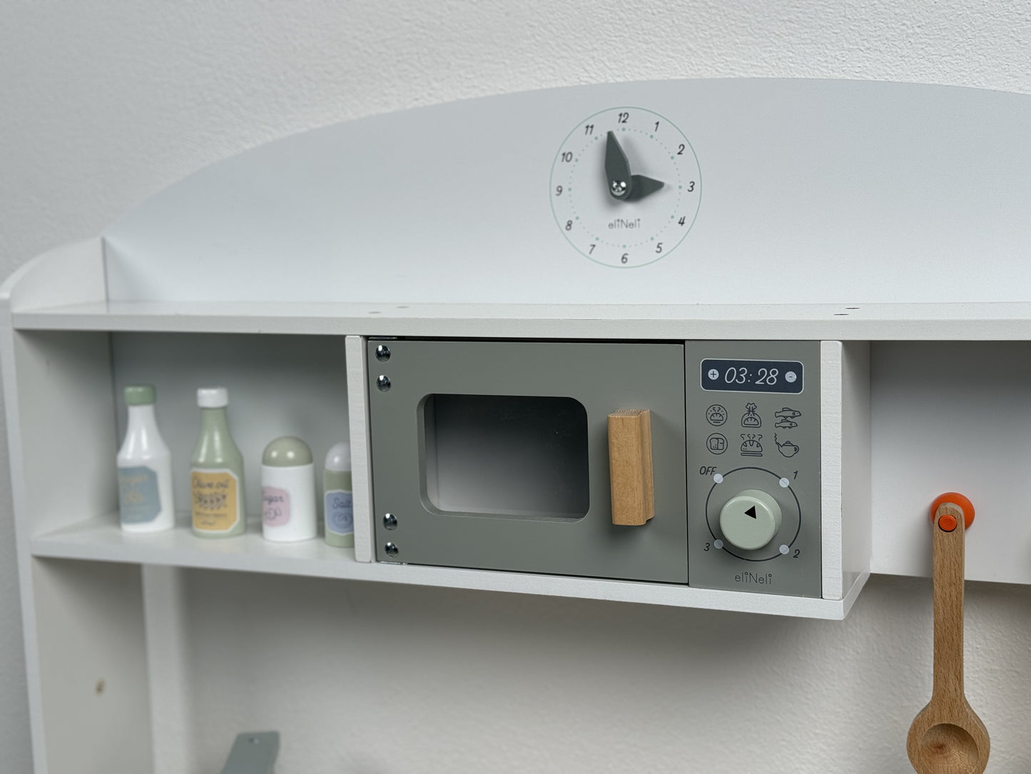 🍽️ Houten Kinderkeuken met Verstelbare Hoogte – Neutraal Design & Accessoires