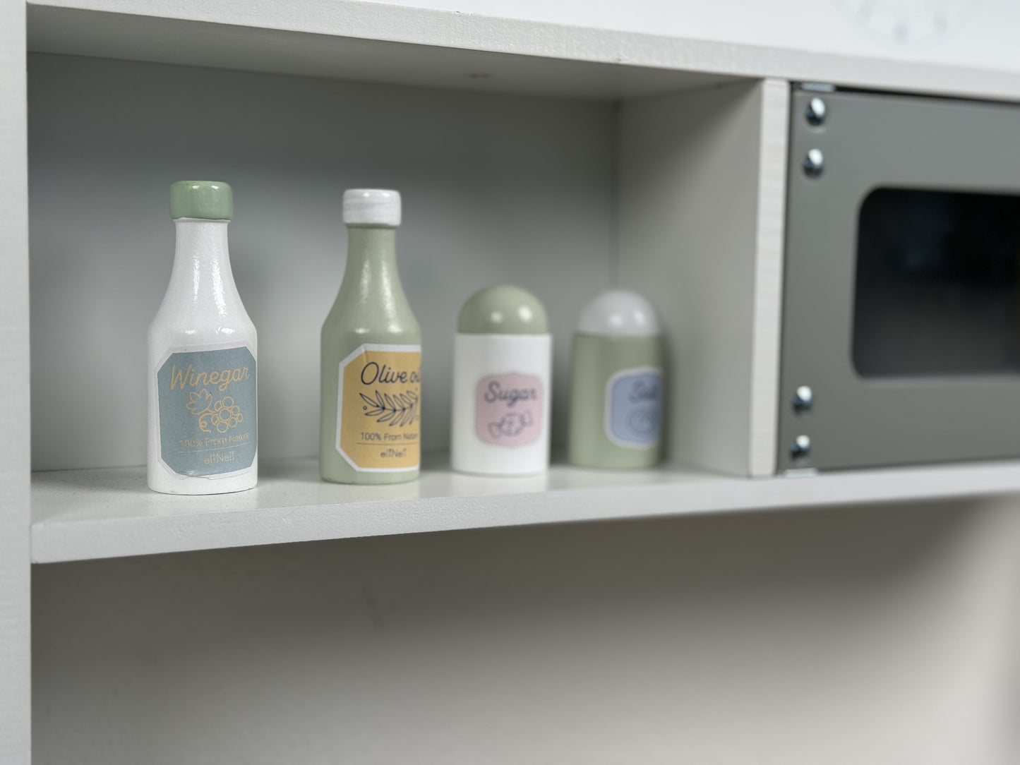 🍽️ Houten Kinderkeuken met Verstelbare Hoogte – Neutraal Design & Accessoires