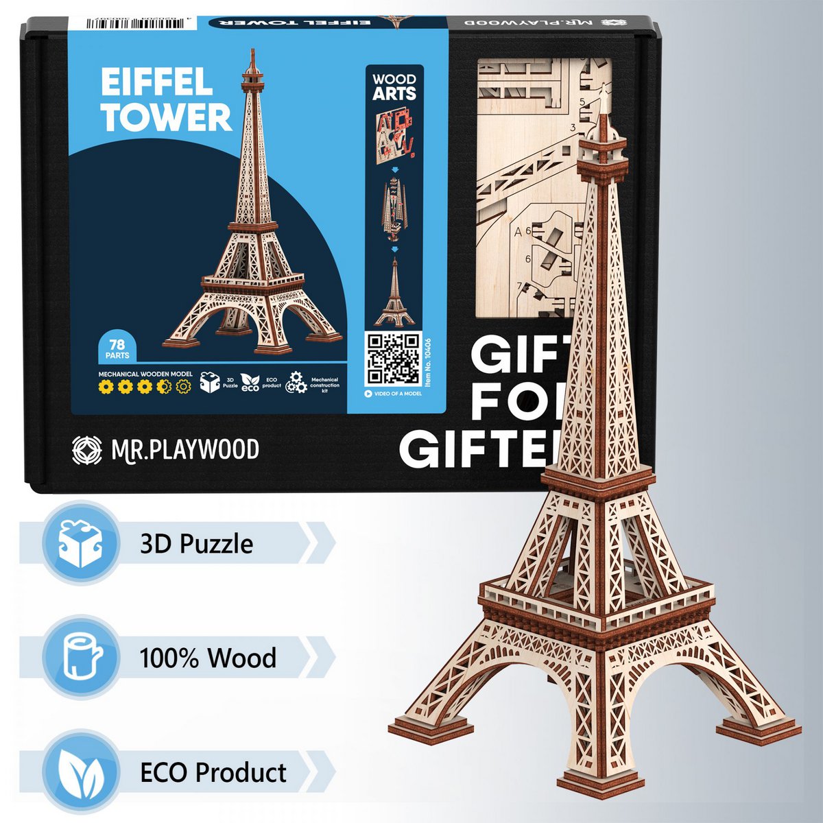 3D Houten Puzzel Eiffeltoren