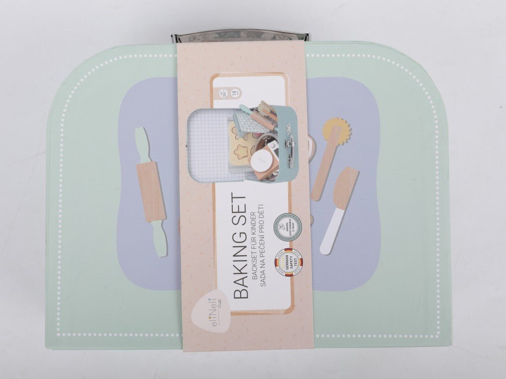 🍪 Houten Bakset – 18-delig in Koffer | Rollenspel - VOF Snug & Smart