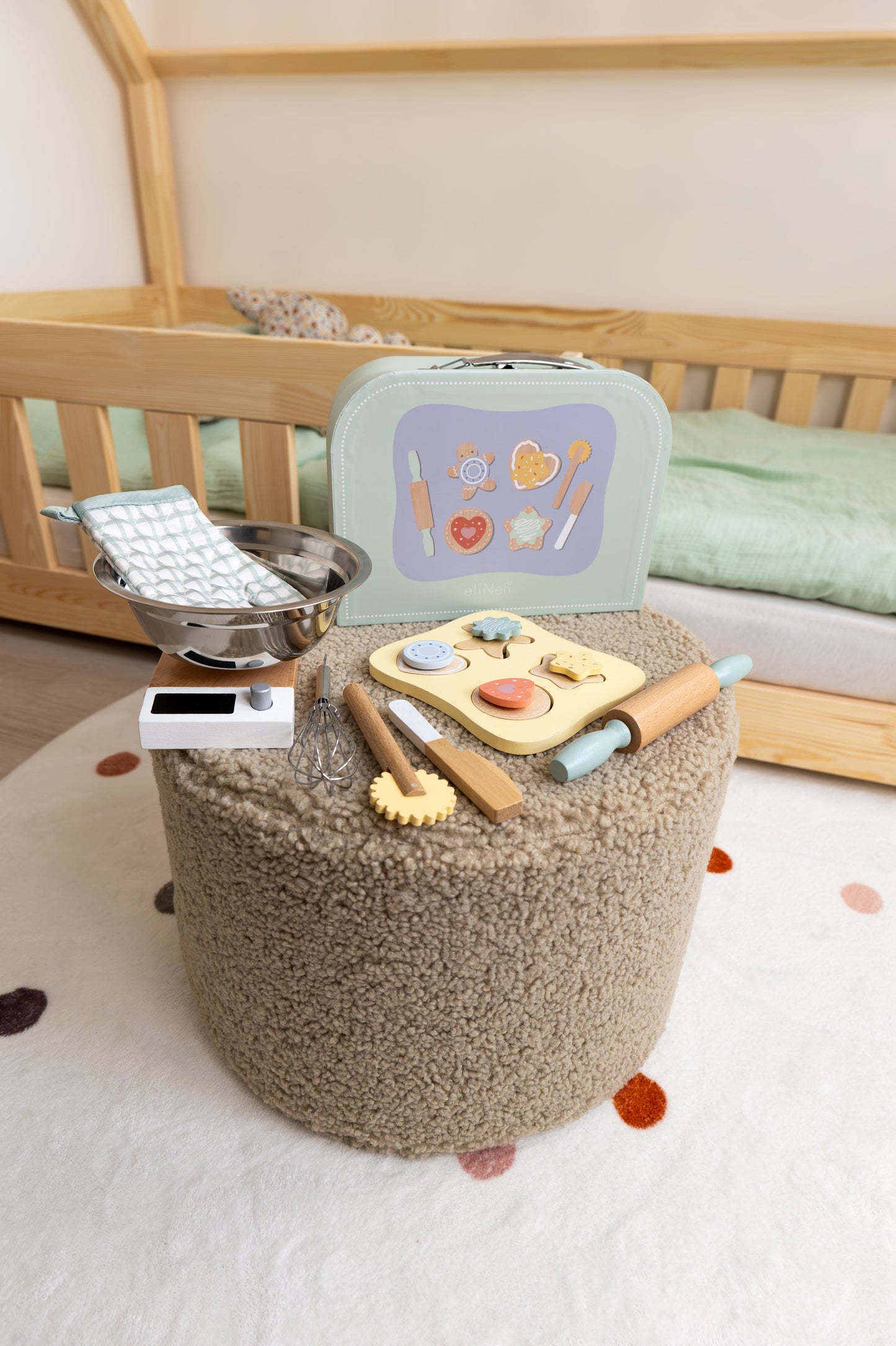 🍪 Houten Bakset – 18-delig in Koffer | Rollenspel - VOF Snug & Smart