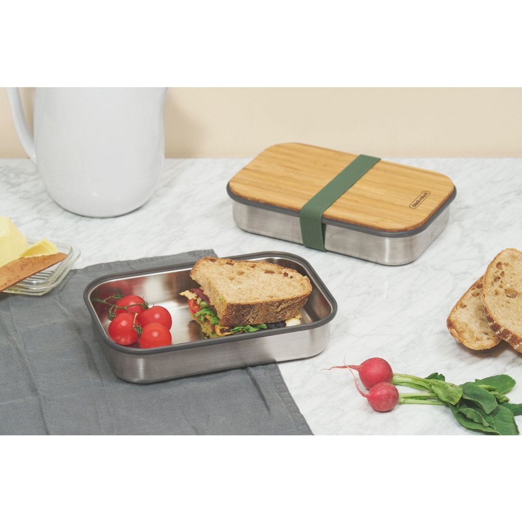 Black+Blum Bento Lunchbox – 0,9 L | RVS met Bamboe Deksel | Duurzaam & Stijlvol |