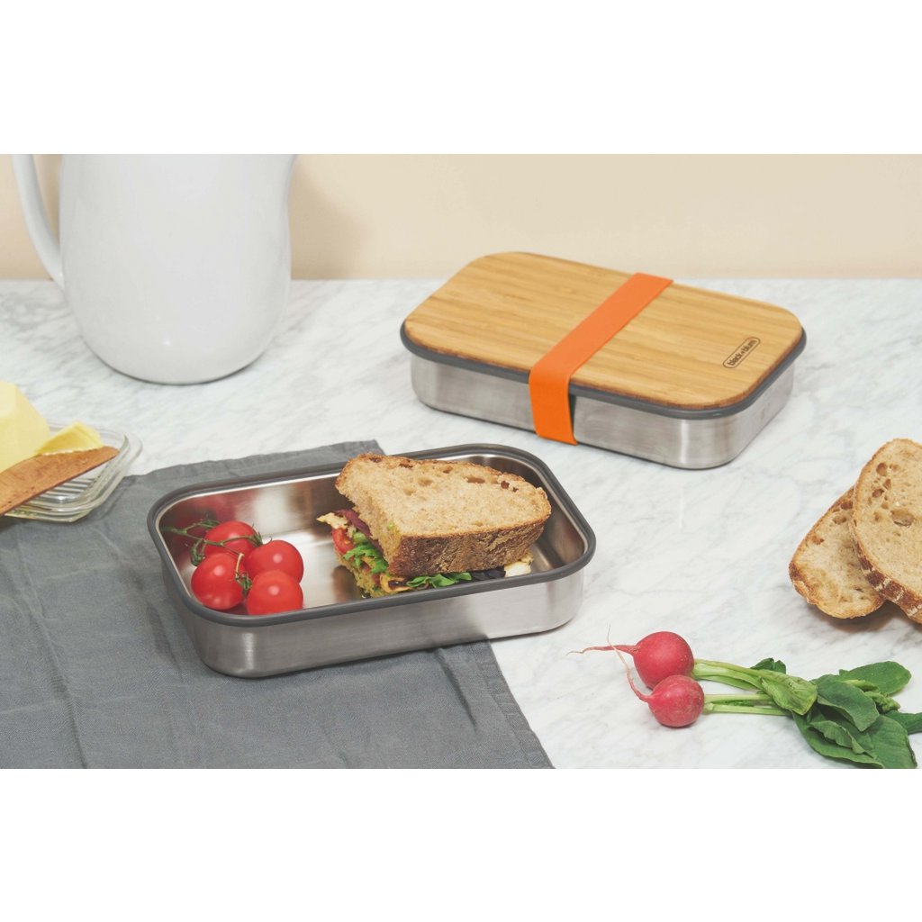 Black+Blum Bento Lunchbox – 0,9 L | RVS met Bamboe Deksel | Duurzaam & Stijlvol |
