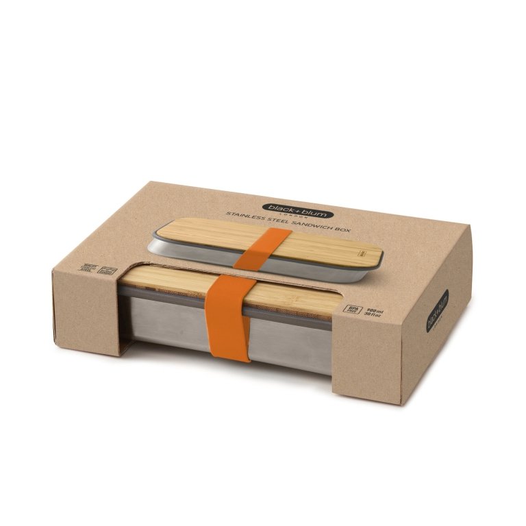 Black+Blum Bento Lunchbox – 0,9 L | RVS met Bamboe Deksel | Duurzaam & Stijlvol |