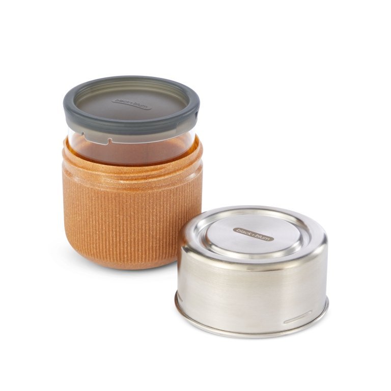 Black+Blum Glass Lunch Pot – 0,45 L | Duurzaam Glas & Houtvezel | Met Ontluchtingsdeksel