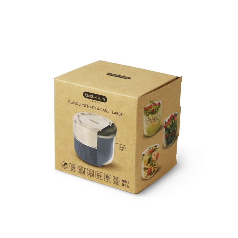 Black+Blum Glass Lunch Pot – 0,6 L | Lekvrij & Magnetronbestendig