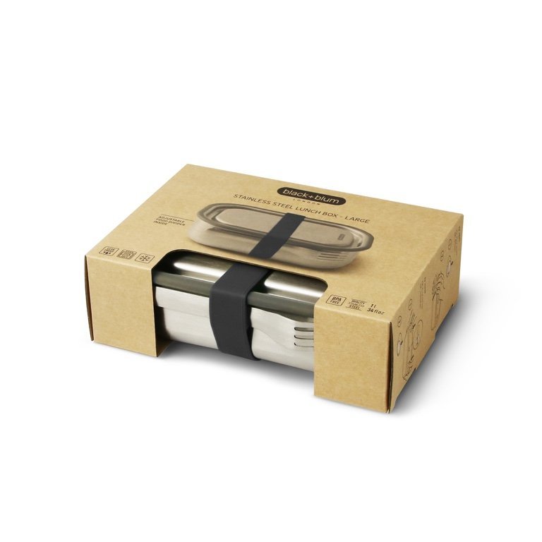 Black+Blum Lunchtrommel – 1L | Lekvrij, Duurzaam & Inclusief Vork |