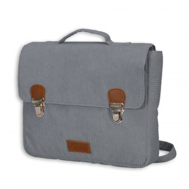 byASTRUP® Retro Rugzak – Blauw | Corduroy Look | Voor iPad, Etui & A4 | 27,5x22x7 cm