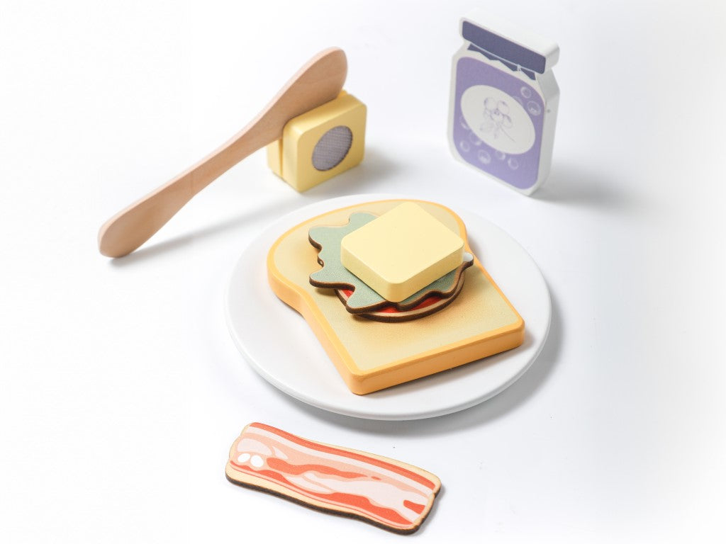 🥪 Houten Speelgoedbroodrooster met Accessoires