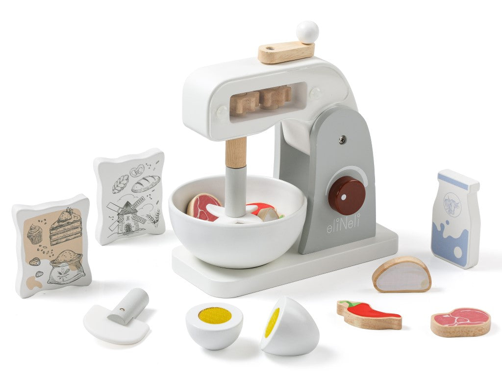 🍪 Houten Speelgoedmixer met Accessoires