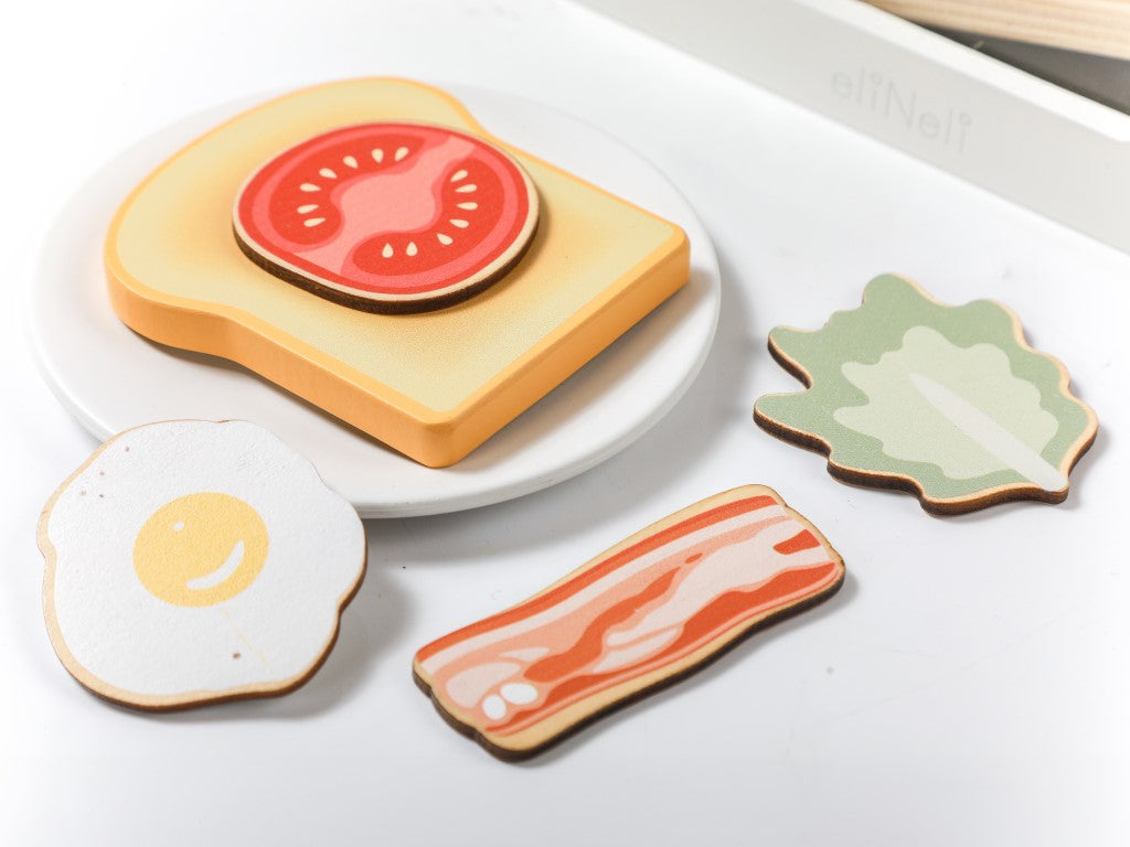 🥪 Houten Speelgoedbroodrooster met Accessoires