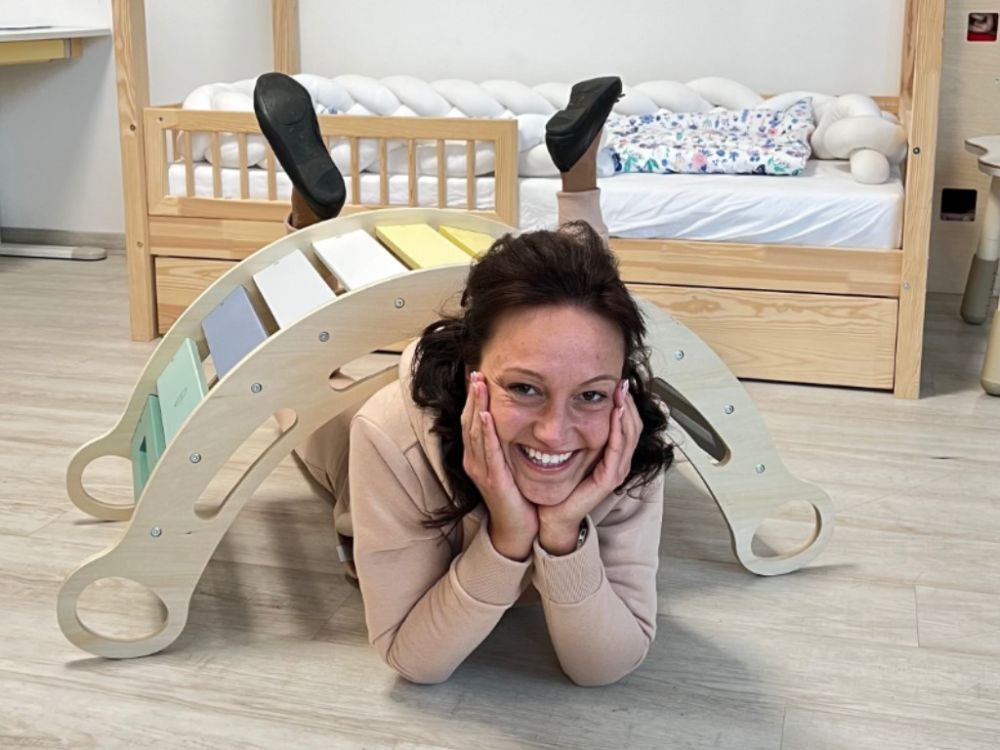 Balançoire en bois Montessori eliNeli 5 en 1 – Jouer et se développer en s'amusant
