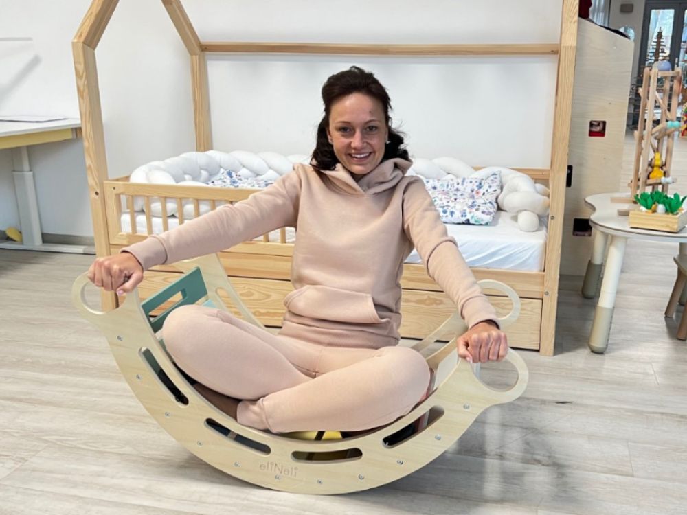 Balançoire en bois Montessori eliNeli 5 en 1 – Jouer et se développer en s'amusant
