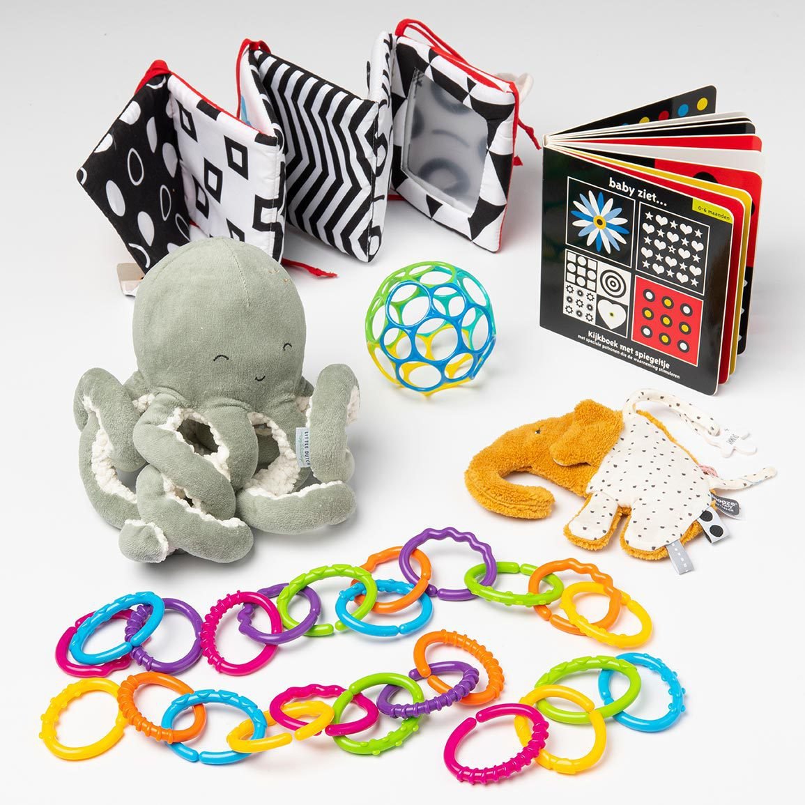 Finn’s Toy Box – Schattig & Educatief Kraamcadeau voor Baby’s (0–3 maanden)