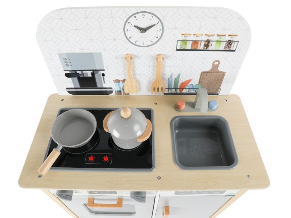 Houten Speelkeuken – Scandinavisch Grijs met GRATIS Textielset