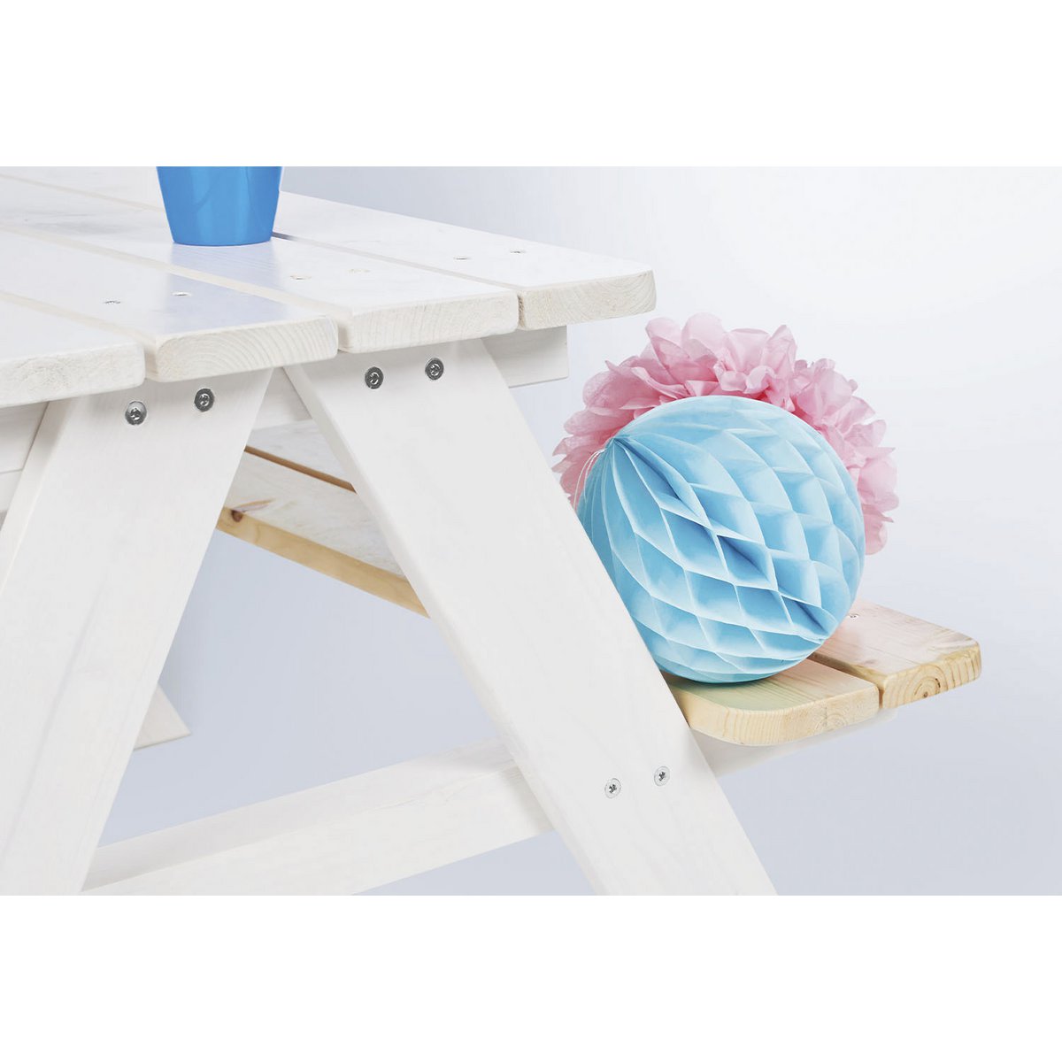 Kinderpicknickbank 'Nicki für 4', wit - VOF Snug & Smart