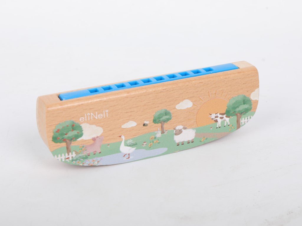 Houten Muziekinstrumenten Set voor Kinderen – 5‑delig met Boerderijthema (12m+) - VOF Snug & Smart