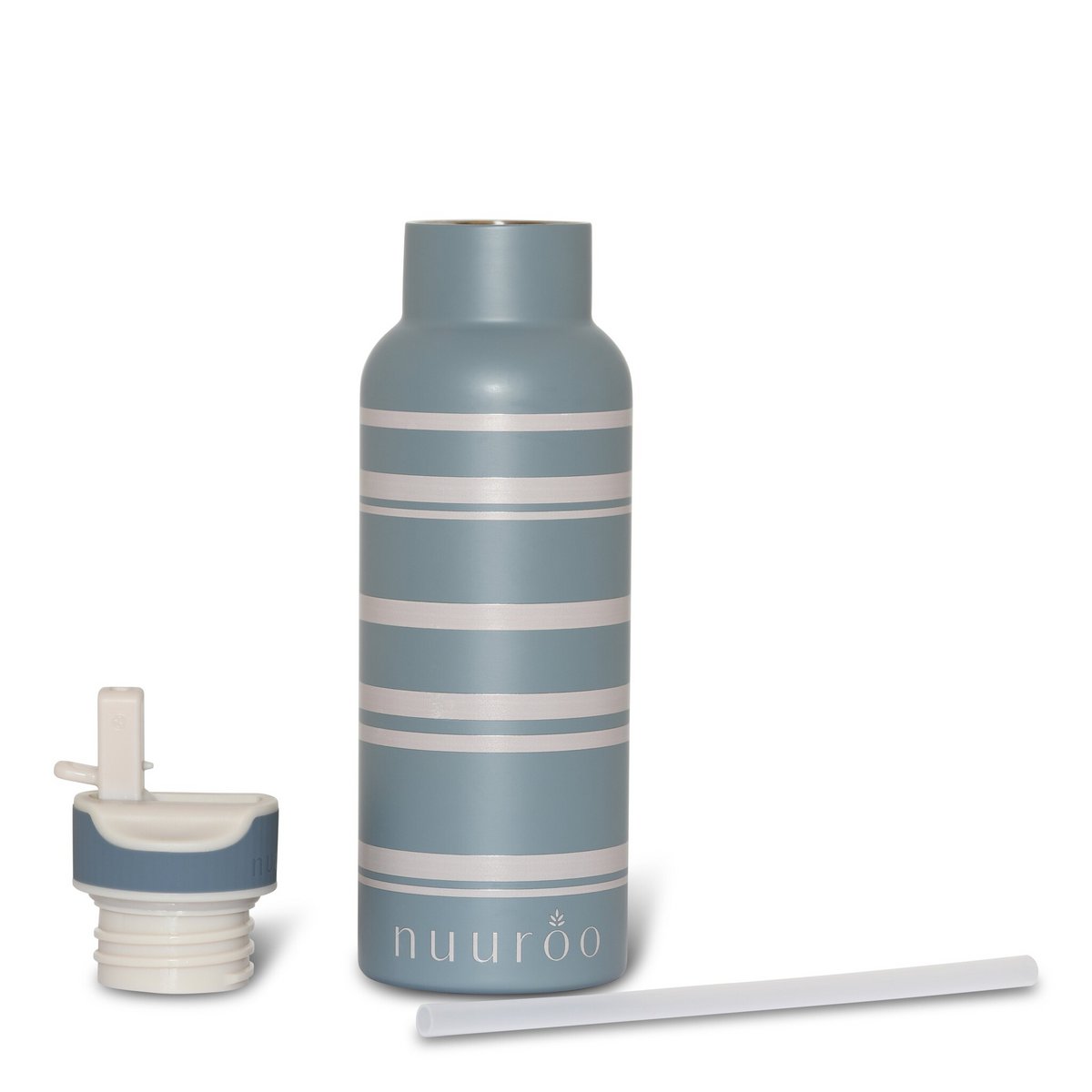 Nuuroo Waterfles – Blauwe Streep | 500 ml | Roestvrij Staal