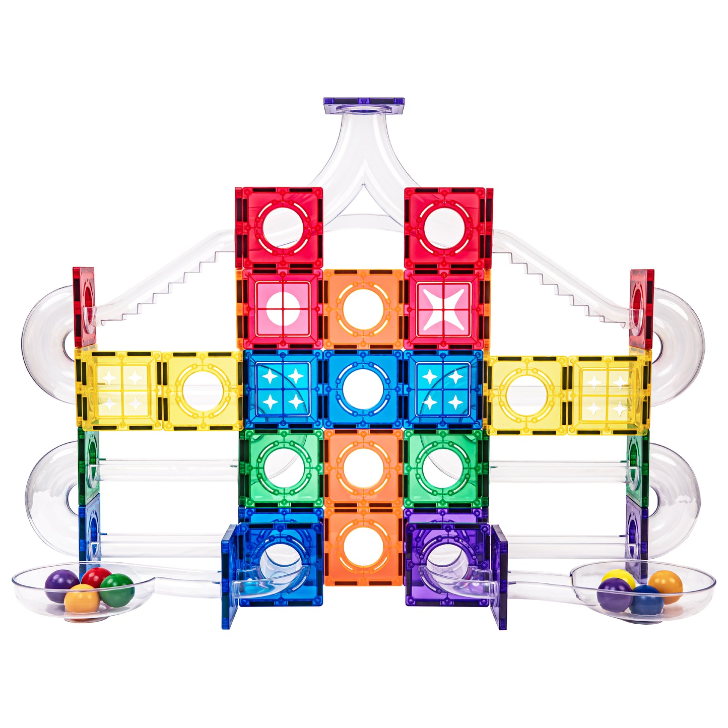 Magnetische Knikkerbaan – 97-delig - Inclusief Gloeiende Diamantballen