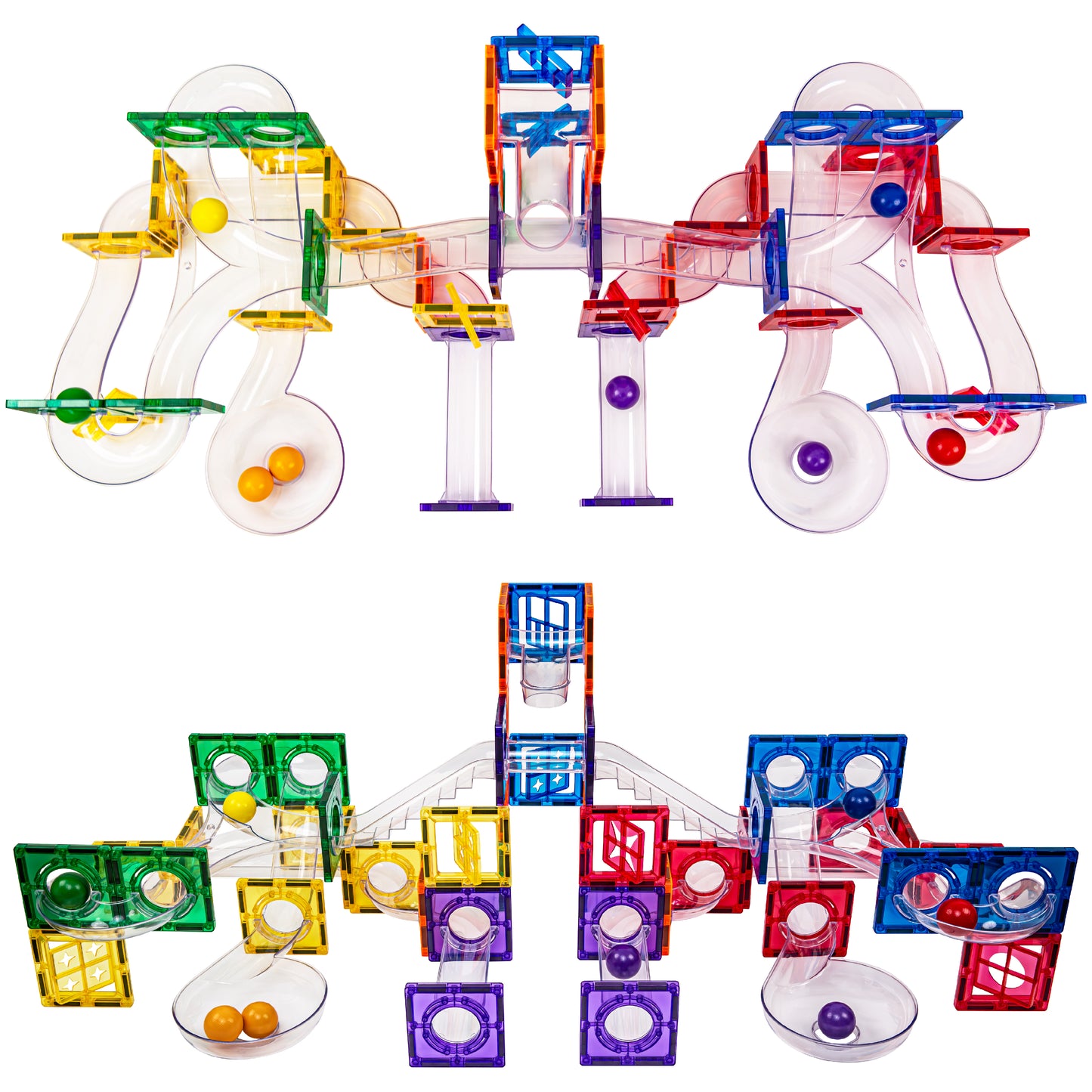 Magnetische Knikkerbaan – 97-delig - Inclusief Gloeiende Diamantballen