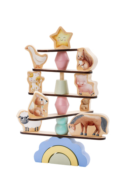Houten Balansspel – Dieren & Regenboog | Educatief Montessori Speelgoed
