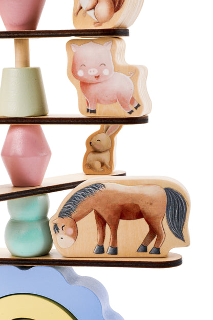 Houten Balansspel – Dieren & Regenboog | Educatief Montessori Speelgoed