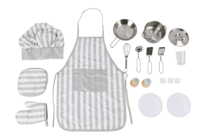 🍽️ Luxe Houten Kinderkeuken met Accessoires & Gratis Textielset – Scandinavisch Design