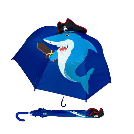 🏴‍☠️ HECKBO 3D Kinderparaplu – Piratenhaai