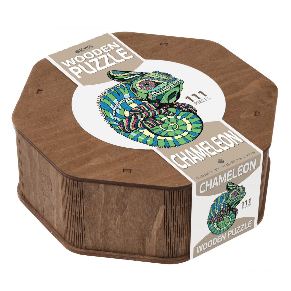 Legpuzzel Kameleon Houten box