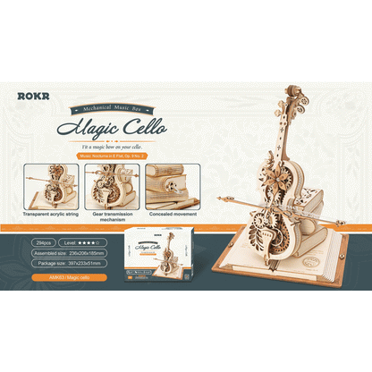 Houten 3D Puzzel Magic Cello