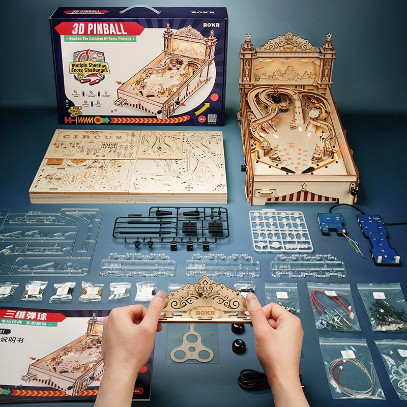 3D Houten Puzzel Pinball Machine