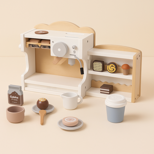 Houten Koffiemachine met Shop – Voor Fantasierijk Rollenspel & Motorische Ontwikkeling