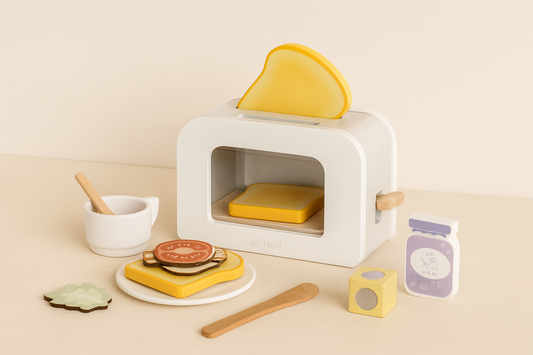 🥪 Houten Speelgoedbroodrooster met Accessoires