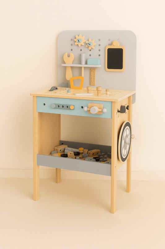 🔧 Houten Kinderwerkbank met Gereedschap – 73-delig
