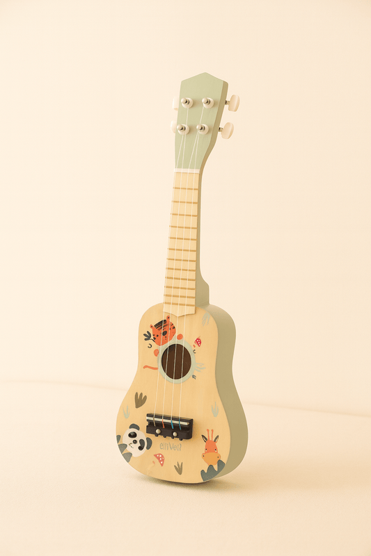 🎸 Houten Kindergitaar met Dierenvriendjes – Speels & Muzikaal Plezier voor Elk Kind