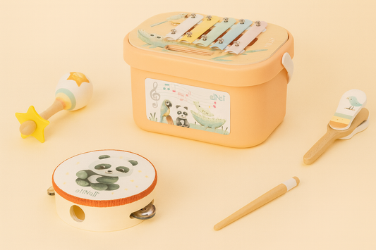 Houten Muziekset in Draagbare Box | Muzikale Ontwikkeling & Creatief Spel