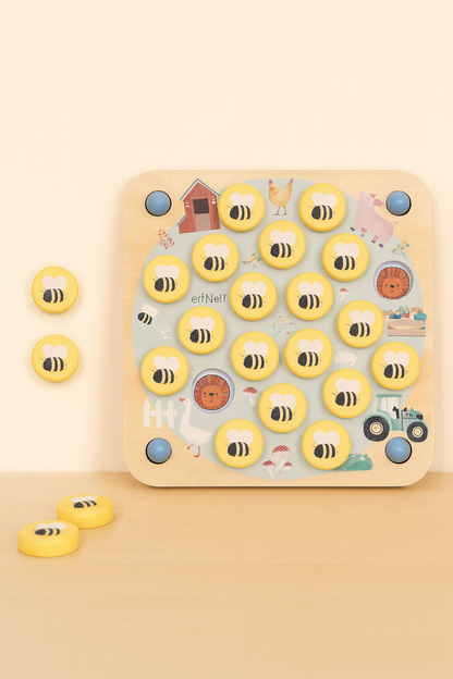 🐝 Houten Bijen Memoryspel – 10-in-1 Educatief Spel voor Kinderen