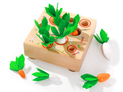 🥕 Houten Insteekpuzzel – Wortels – Educatief Montessori Speelgoed