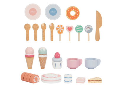 Houten Theeservies Kind – Met Taart en Snoep in Opbergbox – 3-in-1 Speelset – Educatief Rollenspel vanaf 3 jaar