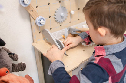 🛠️ XXL Houten Werkbank voor Kinderen – 72-delig | In Hoogte Verstelbaar met Kraan en GRATIS Gereedschapsgordel