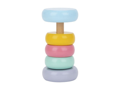 Educatieve speelbox voor baby’s 7–12 maanden – houten en zachte speelgoedset met rammelaar, puzzel, boekje en blokken