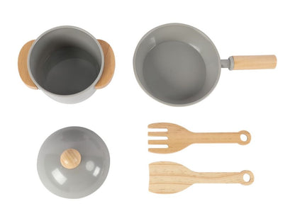 Houten Speelkeuken – Scandinavisch Grijs met GRATIS Textielset