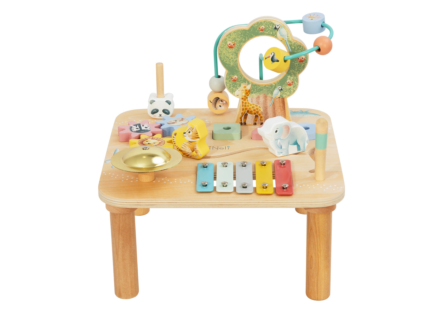 Houten Activiteitentafel – Motorische Speeltafel met Muziekinstrumenten
